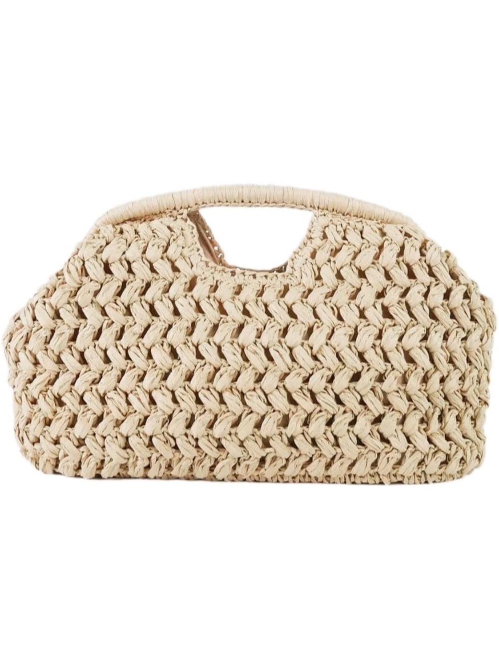 Brand new raffia clutch - cream - new